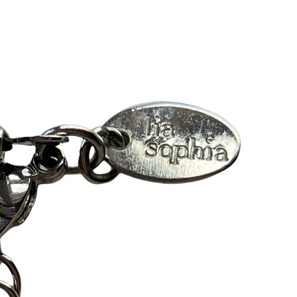 Lia Sophia Green Enamel Silver Tone Round Pendant with String Chain - Picture 5 of 10